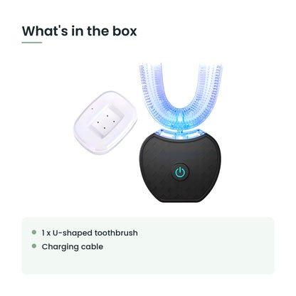 What's in the box: 1 x u-shaped toothbrush, charging cable