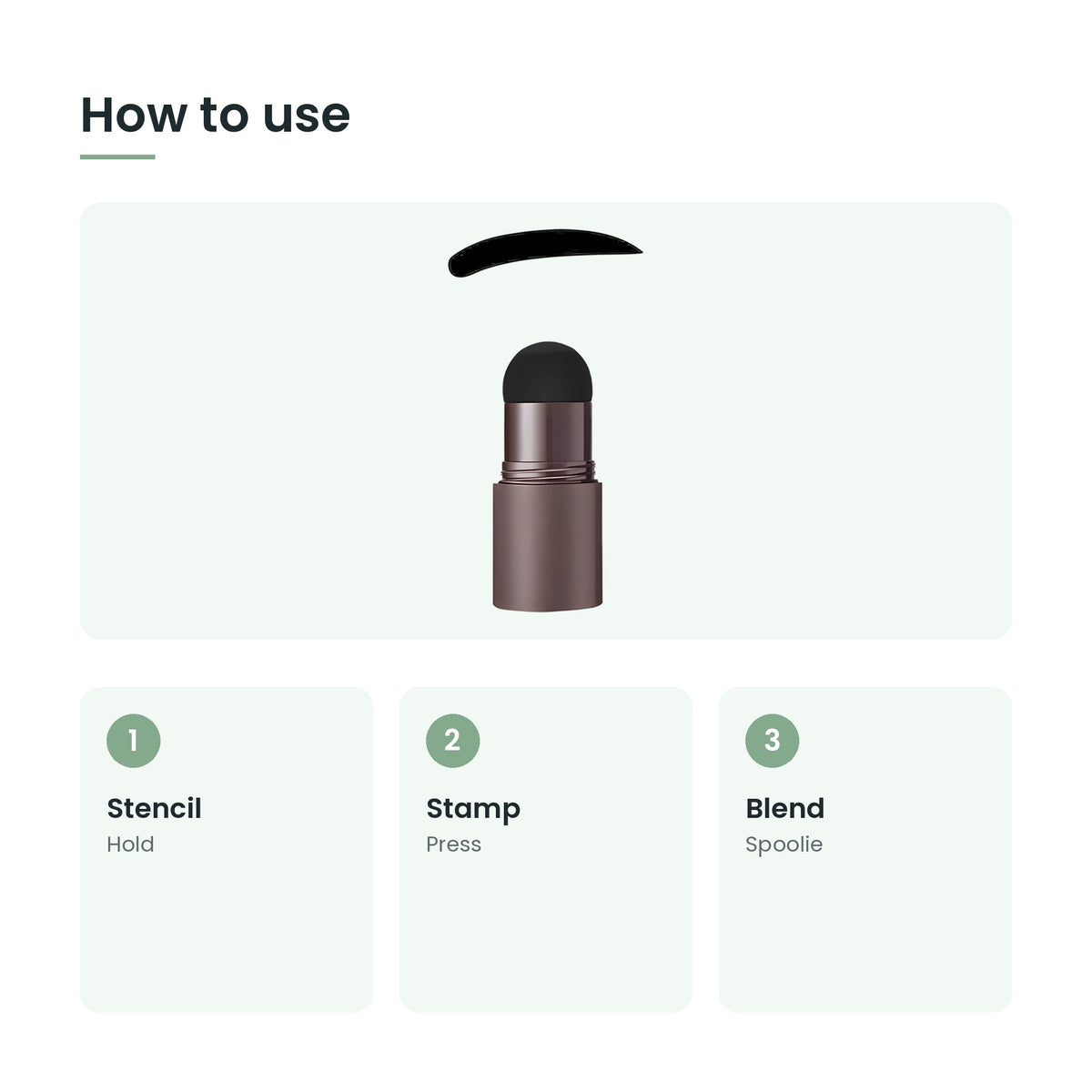 How to use the eyebrow stamp kit: stencil, stamp, blend