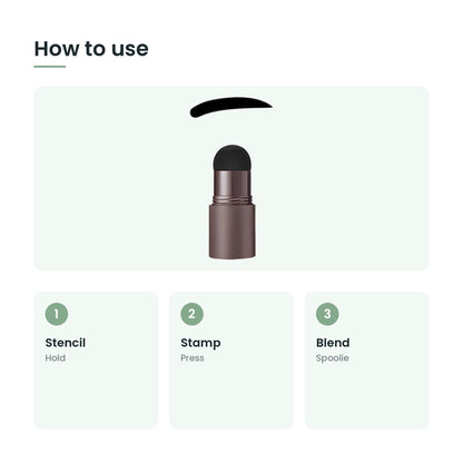 How to use the eyebrow stamp kit: stencil, stamp, blend