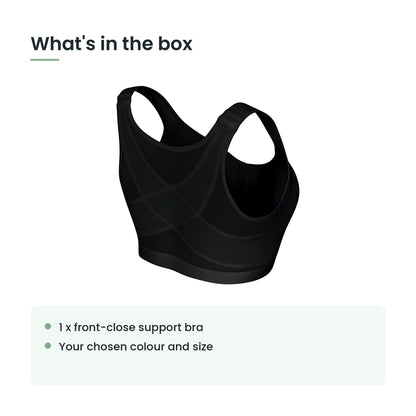 What's in the box: one front-close support bra