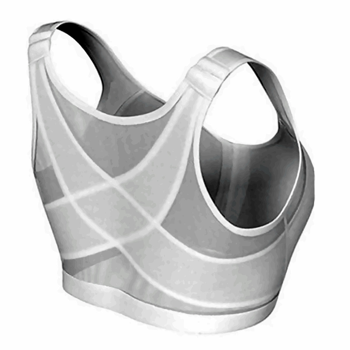White front-close cross-back support bra