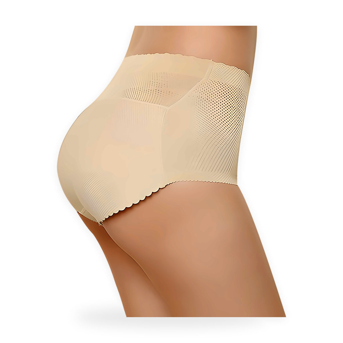 Seamless padded shaping brief on a white background