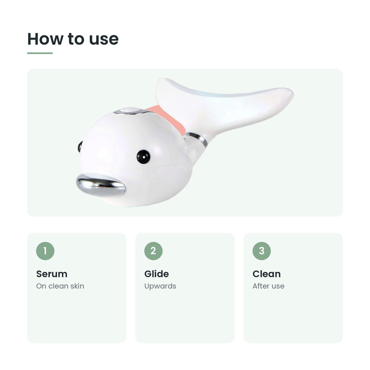 How to use the LED neck and face massager: serum, glide, clean