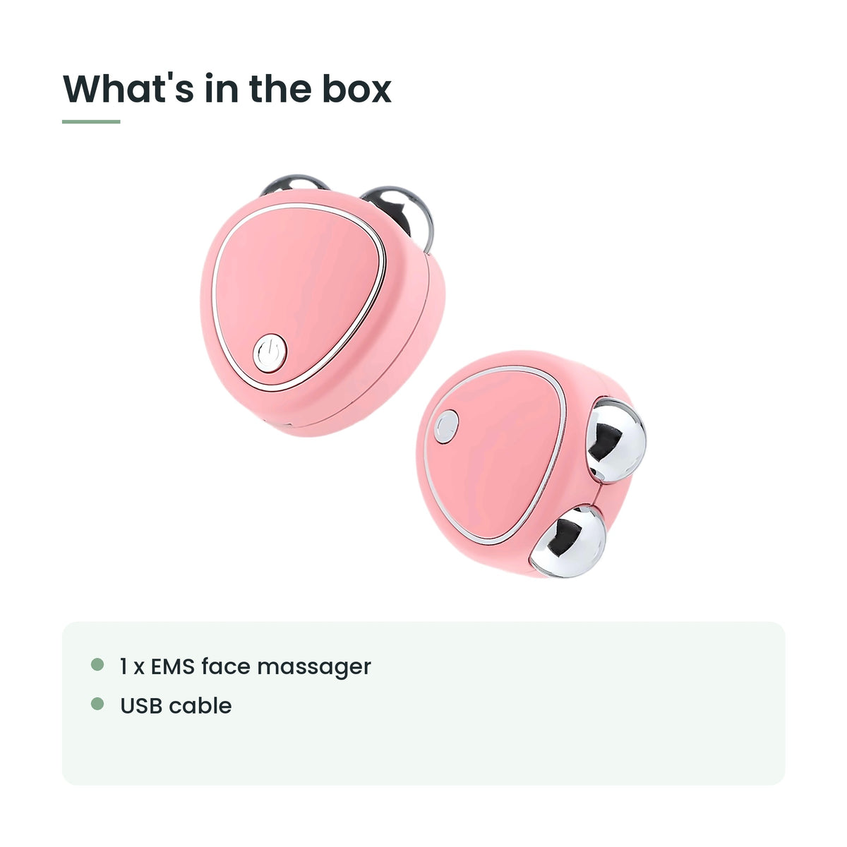 What's in the box: 1 x ems face massager, usb cable