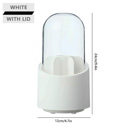 Brush holder with lid