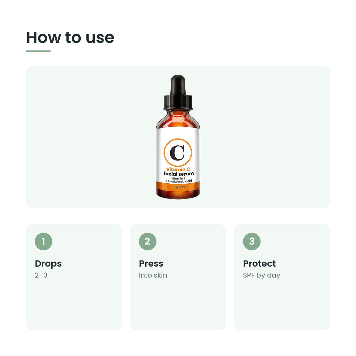 How to use the face serum: drops, press, protect