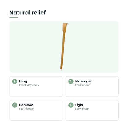 Bamboo back scratcher key features: long, massager, bamboo, light
