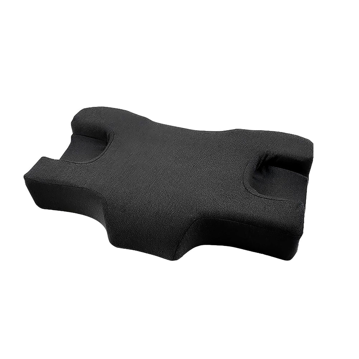 Contoured memory foam pillow, dark grey cover