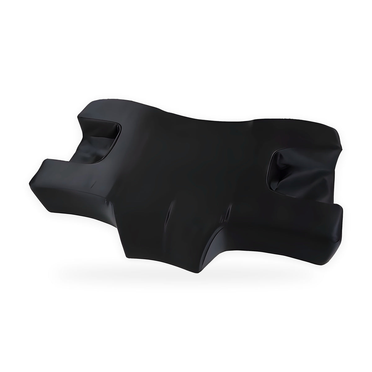 Black satin contoured memory foam beauty pillow