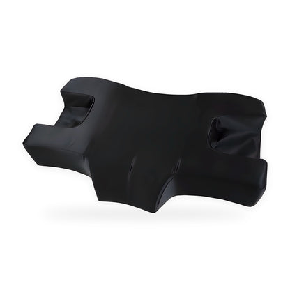 Black satin contoured memory foam beauty pillow