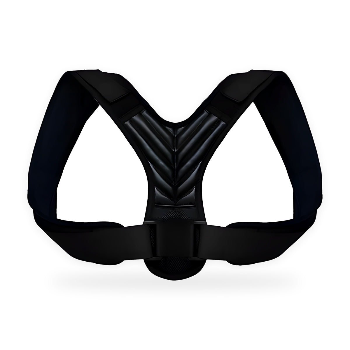 Black adjustable posture corrector upper back brace