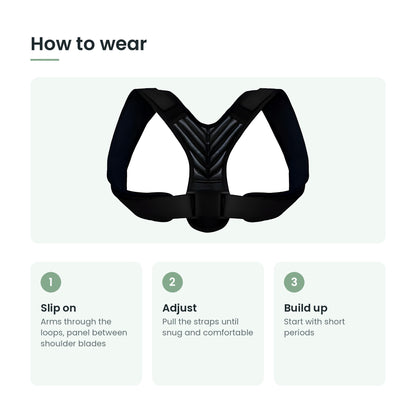 How to wear the posture corrector in three steps