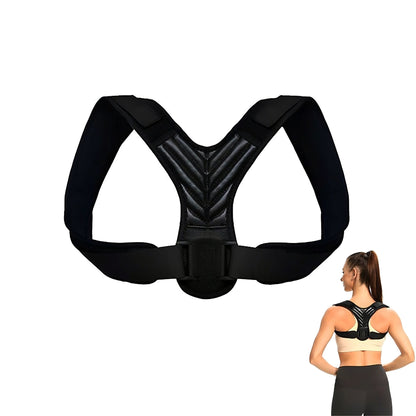 Posture corrector shown front and worn on the back