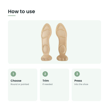 How to use the memory foam high heel insoles: choose, trim, press