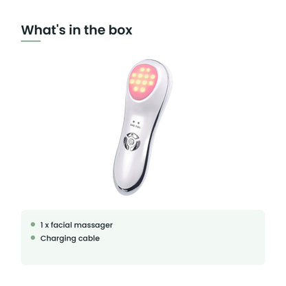 What's in the box: 1 x facial massager, charging cable