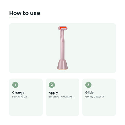 How to use the 4-in-1 facial massage wand: charge, apply, glide
