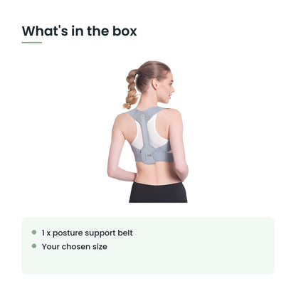 What's in the box: 1 x posture support belt, your chosen size