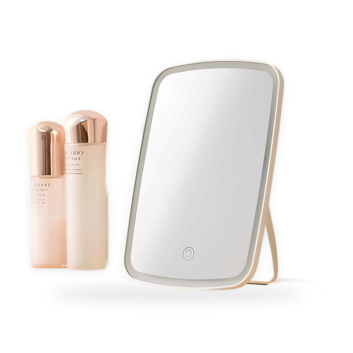 LED makeup mirror on a white background