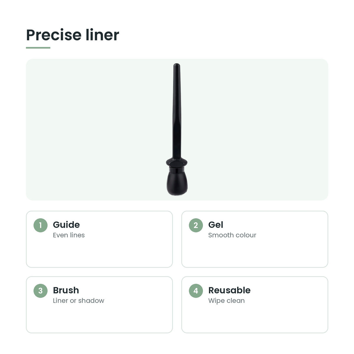 Eyeliner guide tool key features: guide, gel, brush, reusable