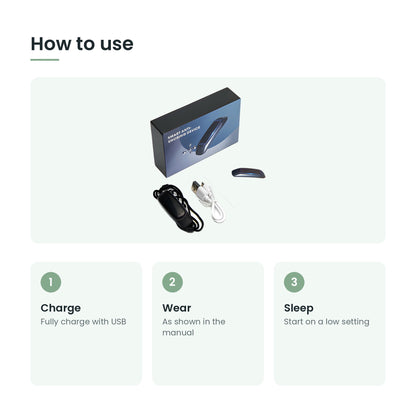 How to use the smart anti-snoring device: charge, wear, sleep
