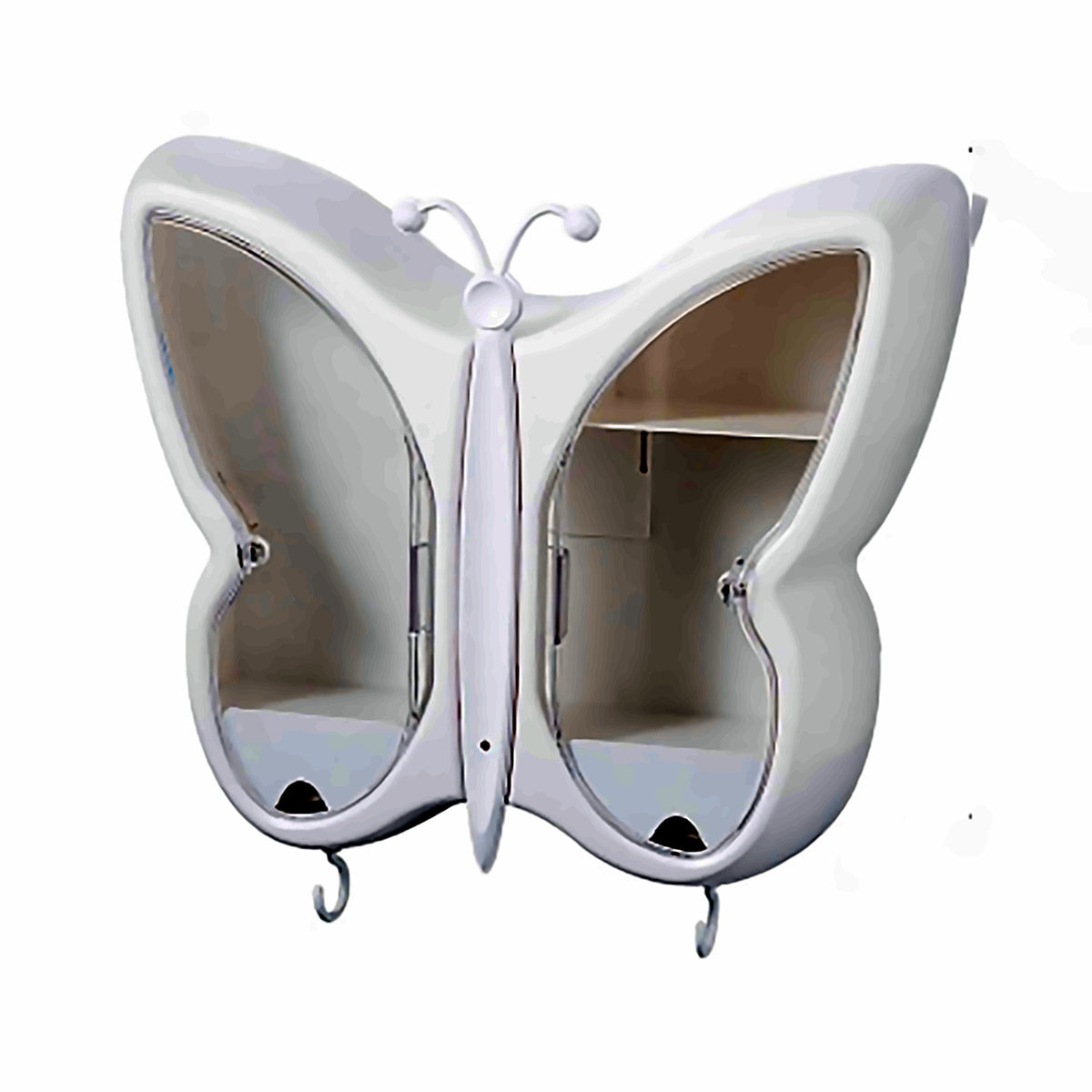 Butterfly jewellery and cosmetic organiser – white