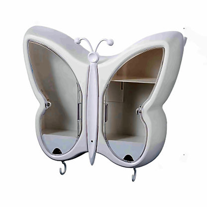 Butterfly jewellery and cosmetic organiser – white