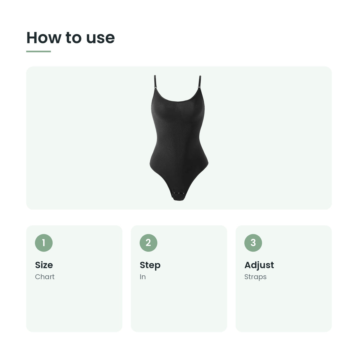 How to use the womens bodysuit shapewear: size, step, adjust