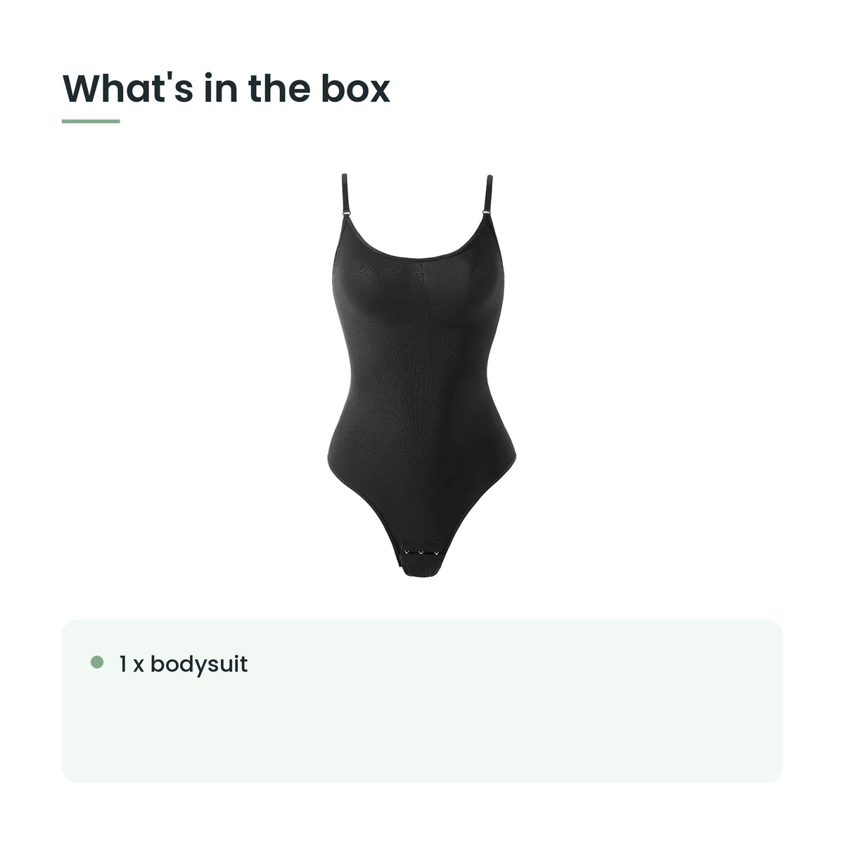 What's in the box: 1 x bodysuit