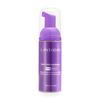 Teeth brightening mousse on a white background