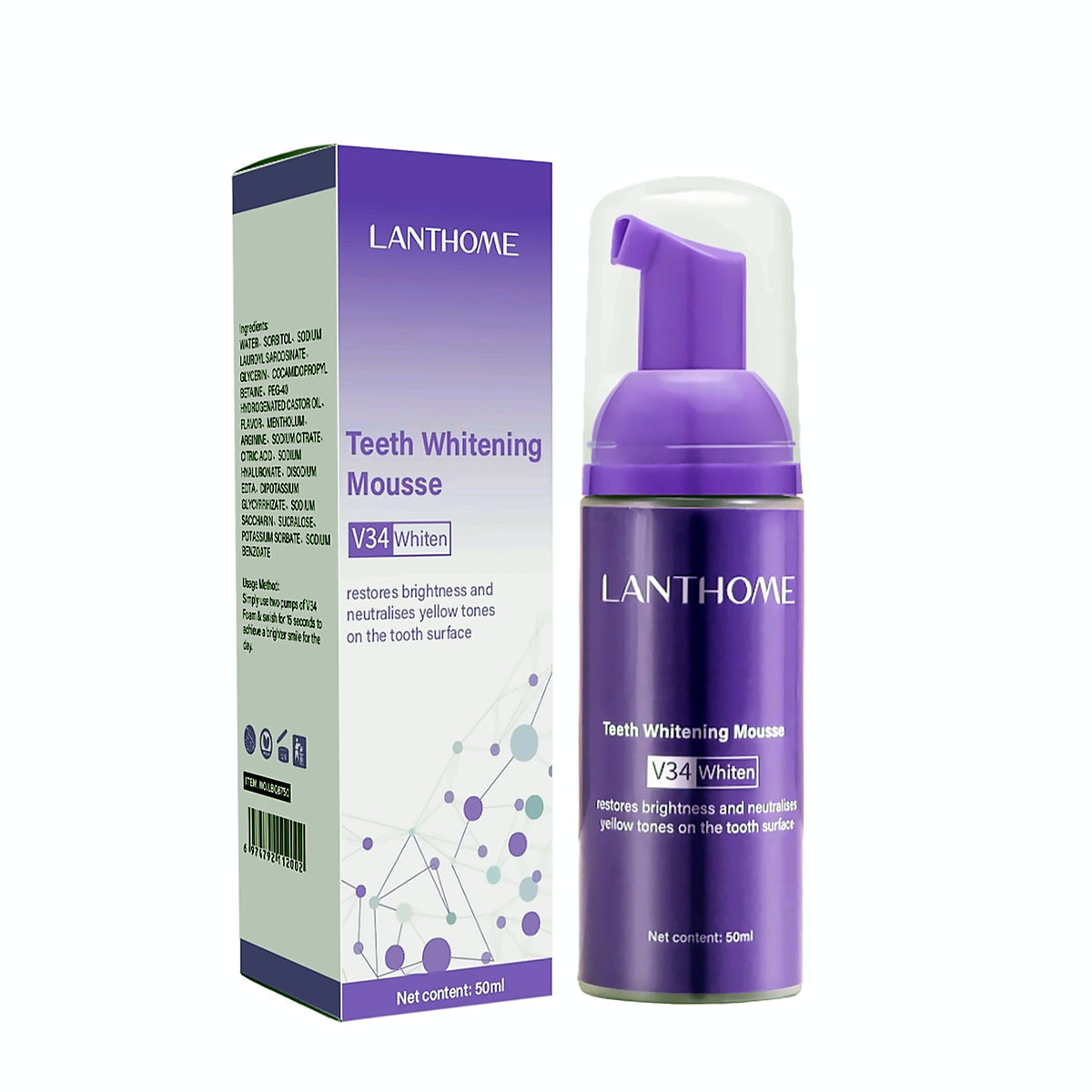 Teeth brightening mousse with box