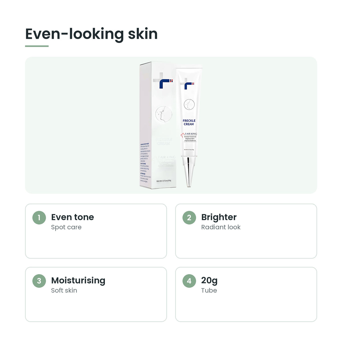 Dark spot corrector cream key features: even tone, brighter, moisturising, 20g