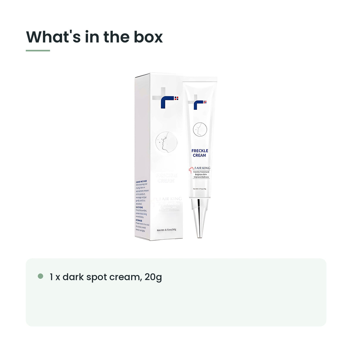 What's in the box: 1 x dark spot cream, 20g