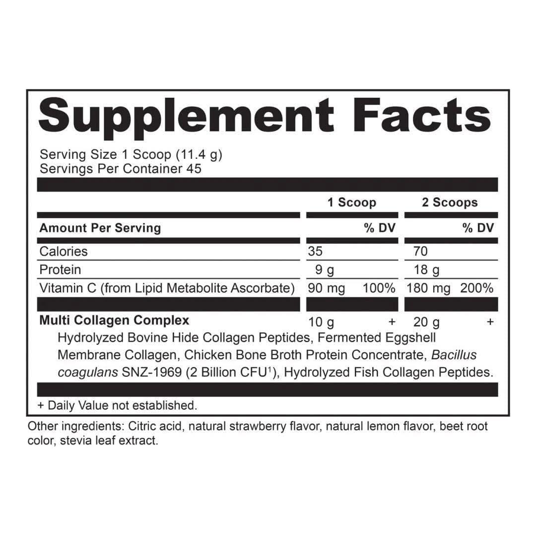 Natural Collagen Protein Powder Strawberry Flavor