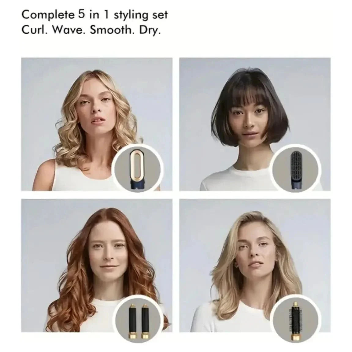 5-in-1 Hair Curler and Straightener Set