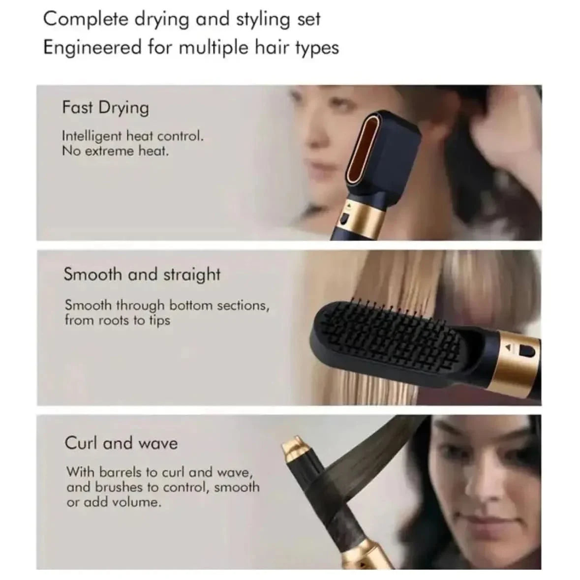 5-in-1 Hair Curler and Straightener Set