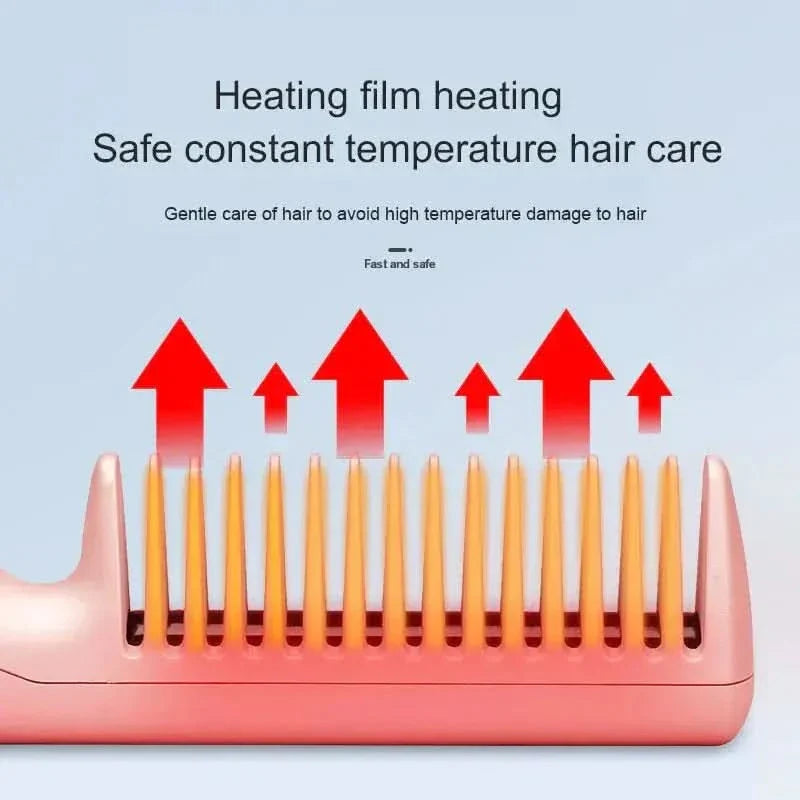 Portable Cordless Hair Straightener Brush