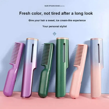 Portable Cordless Hair Straightener Brush
