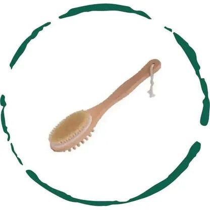 Soft Bristle Body Massage Brush with Wooden Handle