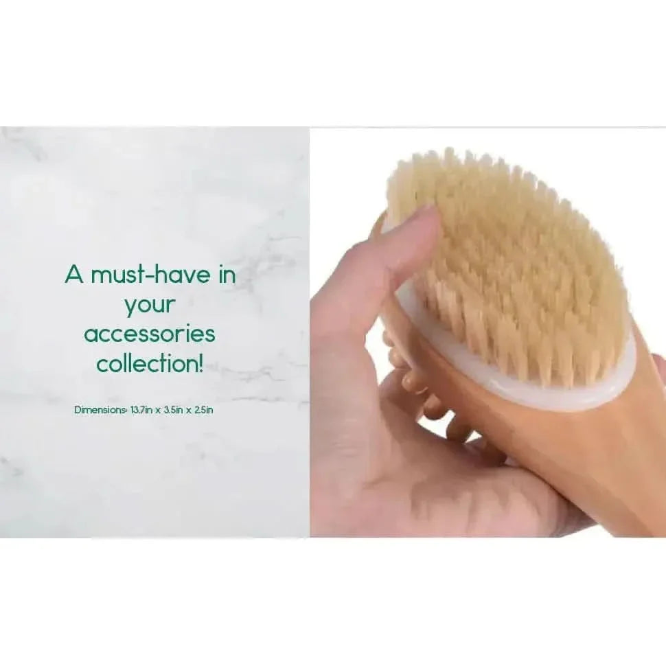 Soft Bristle Body Massage Brush with Wooden Handle