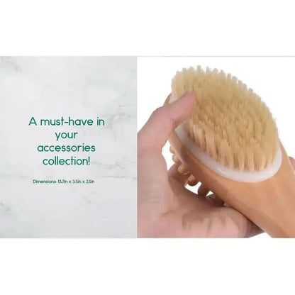 Soft Bristle Body Massage Brush with Wooden Handle