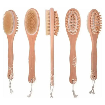Soft Bristle Body Massage Brush with Wooden Handle - Mycosmeticslondon