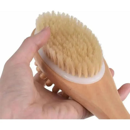 Soft Bristle Body Massage Brush with Wooden Handle