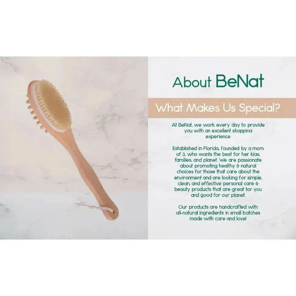 Soft Bristle Body Massage Brush with Wooden Handle
