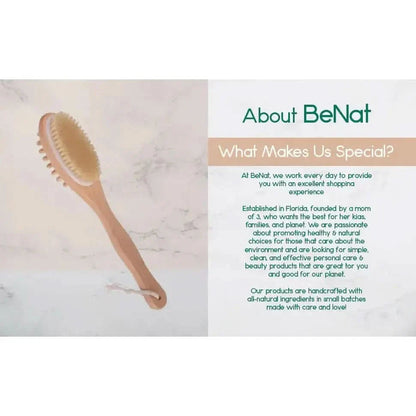 Soft Bristle Body Massage Brush with Wooden Handle