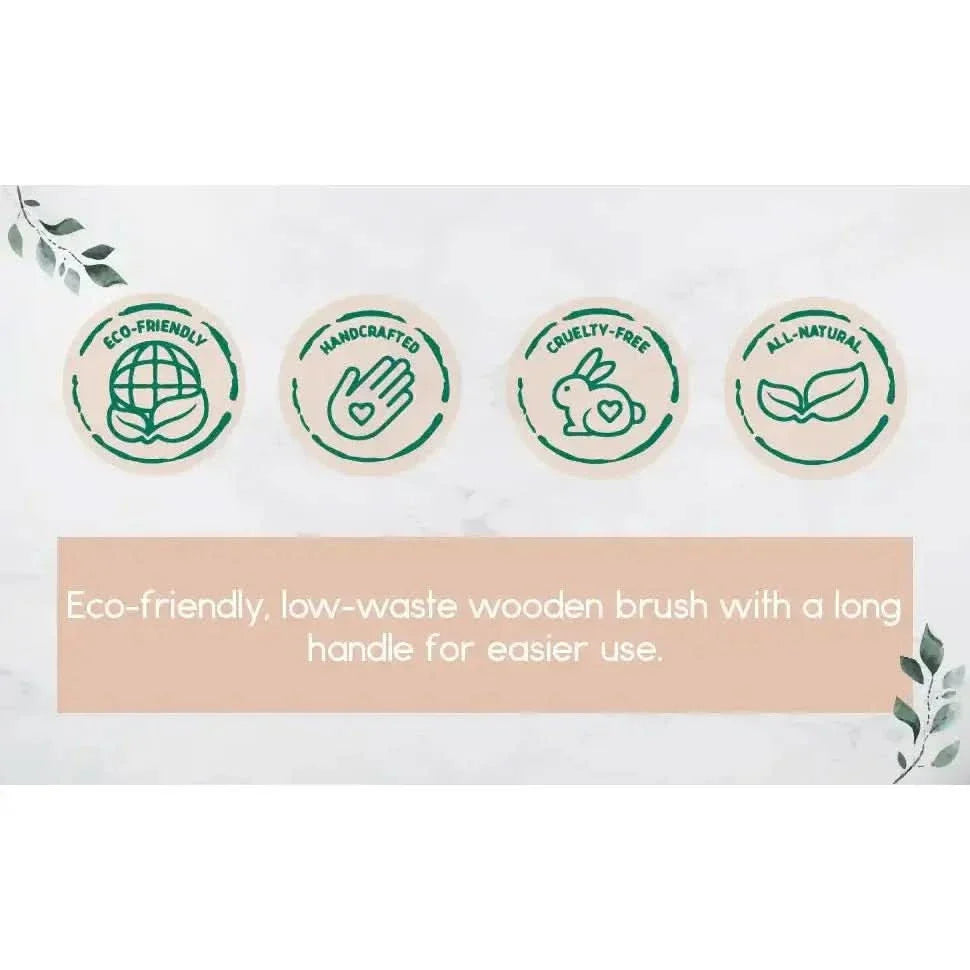 Soft Bristle Body Massage Brush with Wooden Handle