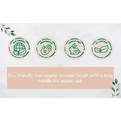 Soft Bristle Body Massage Brush with Wooden Handle