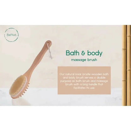 Soft Bristle Body Massage Brush with Wooden Handle
