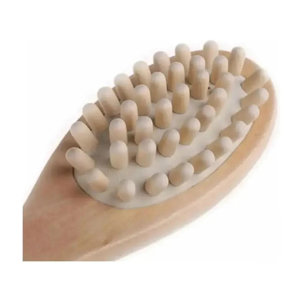 Soft Bristle Body Massage Brush with Wooden Handle