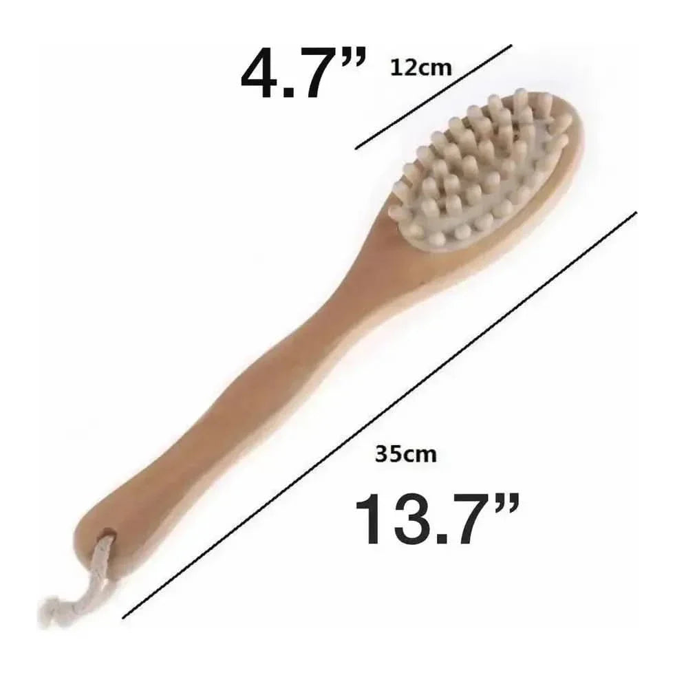 Soft Bristle Body Massage Brush with Wooden Handle