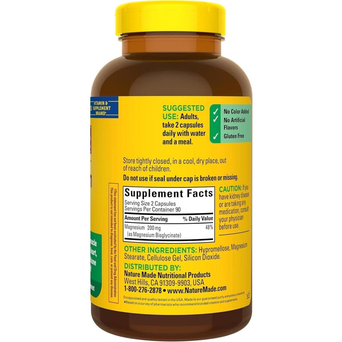 High Potency Magnesium Supplement 200mg - 180 Capsules
